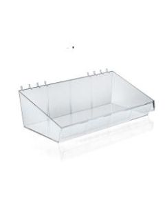 Azar Displays Large Divider Bins, Small Size, Clear, Pack Of 4