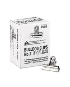 Bulldog Clips, Medium, Nickel-Plated, 36/Box