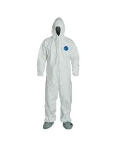 DuPont Tyvek Coveralls With Attached Hood And Boots, X-Large, White, Pack Of 25 Coveralls