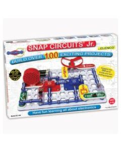 Elenco Electronics Snap Circuits Jr. 100 Experiments Set, 1 3/4inH x 9 3/4inW x 15inD, Grades 3 - 12