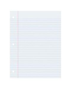 Pacon Filler Paper, 8in x 10-1/2in, College Rule, White, Pack of 100 Sheets