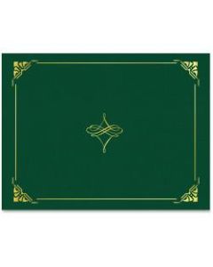 Geographics Letter Recycled Certificate Holder - 8 1/2in x 11in - Hunter Green, Gold - 30% - 5 / Pack