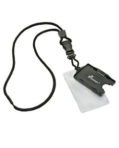 SKILCRAFT Flight Line Lanyards, 6inH x 6inW x 5 15/16inD, Black, Pack Of 12