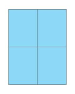 Office Depot Brand Labels, LL183BE, Rectangle, 4 1/4in x 5 1/2in, Pastel Blue, Case Of 400