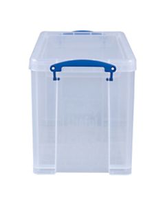 Really Useful Box Plastic Storage Container With Built-In Handles And Snap Lid, 19 Liters, 14 1/2in x 10 1/4in x 11 1/8in, Clear
