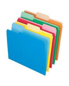Office Depot Brand 2-Tone File Folders, 1/3 Cut, Letter Size, Assorted Colors, Box Of 100