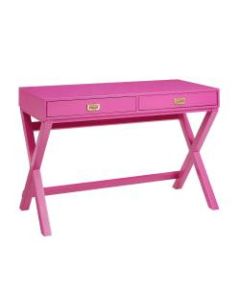 Linon Home Decor Products Ari Home Office Writing Desk, Raspberry
