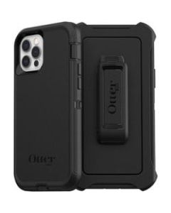 OtterBox Defender Rugged Carrying Case (Holster) Apple iPhone 12 Pro, iPhone 12 Smartphone - Black