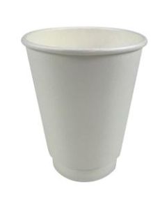 Generic Paper Cups Disposable Hot Cups, Individually Wrapped, 12 Oz, White, Case Of 500