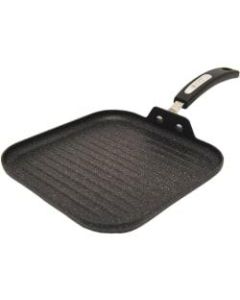 The Rock Cookware - 10in Length 10in Width Grill Pan - Bakelite Handle, Forged Aluminum Base - Grilling, Cooking - Dishwasher Safe - Oven Safe - Black - 6 Piece(s) / Case