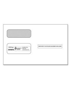 ComplyRight Double-Window Envelopes For 2-Up 1099 Tax Forms, Self-Seal, White, Pack Of 200 Envelopes