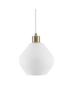Southern Enterprises Maitland Pendant Lamp, White Shade/Antique Bronze Base
