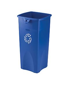 Rubbermaid Square Recycling Container, Blue/White