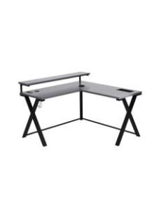 Z-Line Designs Performance Series 1.4 54inW L-Shaped Gaming/Work Desk, Gray/Black
