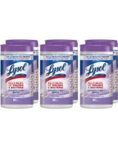 Lysol Disinfecting Wipes, Early Morning Breeze Scent, 80 Wipes Per Canister, Carton Of 6 Canisters