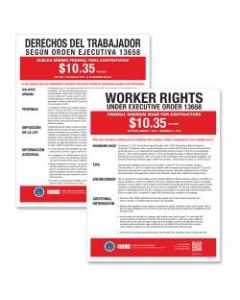 ComplyRight Federal Contractor Minimum Wage Poster, Bilingual, 11in x 17in