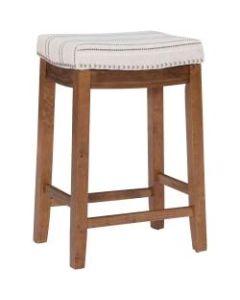 Linon Walker Backless Counter Stool, Dark Brown/Natural