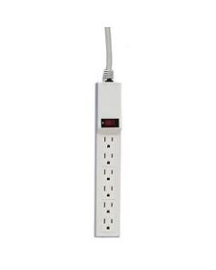 Compucessory 6-Outlet Power Strip, 6ft Cord, Gray