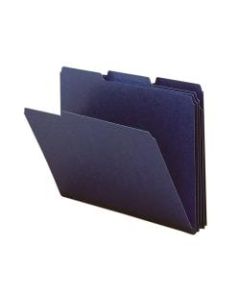 Smead 1/3-Cut Color Pressboard Tab Folders, Letter Size, 50% Recycled, Dark Blue, Box Of 25