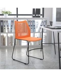 Flash Furniture HERCULES Series Sled-Base Stack Chair With Air-Vent Back, Orange/Black