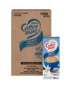 Nestle Coffee-mate Single Serve Liquid Creamer, French Vanilla Flavor, 0.38 Oz, Carton Of 200