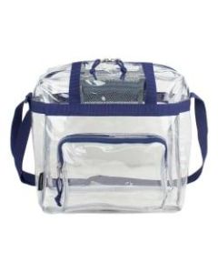 Eastsport Clear Stadium Tote Bag, 12inH x 12inW x 6inD, Navy