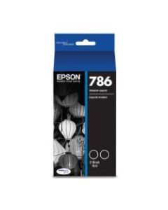 Epson 786 DuraBrite Ultra Black Ink Cartridges, Pack Of 2, T786120-D2