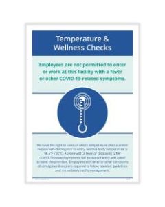 ComplyRight Corona Virus And Health Safety Posters, Temperature And Wellness Checks, English, 10in x 14in, Set Of 3 Posters