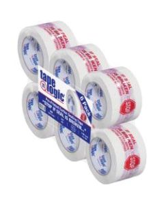 Tape Logic Stop If Seal Is Broken Preprinted Carton-Sealing Tape, 3in Core, 3in x 110 Yd., Red/White, Case Of 6