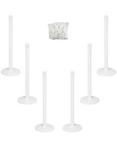 Tatco Plastic Stanchions, 14in x 14in x 39in, White, Box Of 6