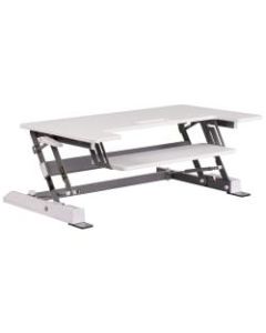 Flash Furniture HERCULES Series Sit-Stand Height-Adjustable Ergonomic Desk Riser With Keyboard Tray, 16-1/2in H x 36-1/4ft"W x 33inD, White