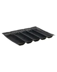 Winco 5-Loaf Silicone Bread Baking Pan, Black