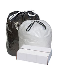 Highmark Draw And Tie Can Liners, 0.7 mil, 15 Gallons, 24in x 28in, White, Box Of 300
