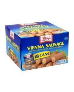 Libbys Vienna Sausage In Chicken Broth, 4.6 Oz, Pack Of 18 Cans
