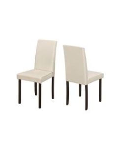Monarch Specialties Ethan Dining Chairs, Ivory/Cappuccino, Set Of 2 Chairs