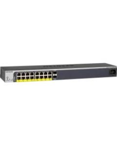 Netgear ProSAFE Easy-Mount 16-PortPoE+ Gigabit Smart Managed Switch with 2 SFP Ports - 16 Ports - Manageable - Gigabit Ethernet - 1000Base-X - 4 Layer Supported - Modular - 2 SFP Slots - Power Supply - 282.30 W Power Consumption