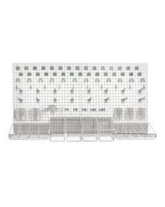 Azar Displays 125-Piece Pegboard Organizer Kit, 24in x 48in, White