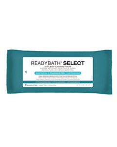 ReadyBath SELECT Medium-Weight Cleansing Washcloths, Unscented, 8in x 8in, White, 8 Washcloths Per Pack, Case Of 30 packs