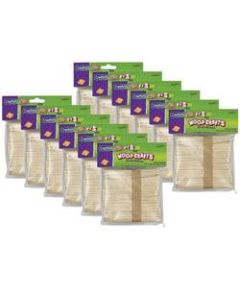 Creativity Street Natural Wood Craft Sticks, 4-1/2in x 3/8in, 150 Sticks Per Pack, Pack Of 12 Packs