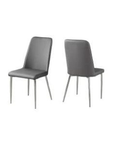 Monarch Specialties Aaliyah Dining Chairs, Gray/Chrome, Set Of 2 Chairs