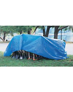 Multiple Use Tarps, 40 ft Long, 20 ft Wide, Polyethylene, Blue