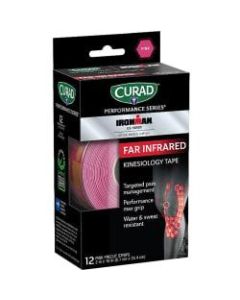CURAD IRONMAN Performance Series Kinesiology Tape, 2? x 10in, Pink, 12 Strips Per Pack, Set Of 48 Packs