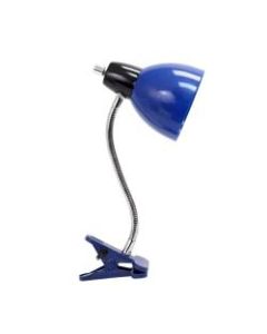 LimeLights Adjustable Clip Lamp Light, Adjustable Height, 12inH, Blue Shade/Blue Base
