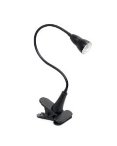 Simple Designs LED Gooseneck Clip Light Desk Lamp, Adjustable Height, 22-3/4inH, Black