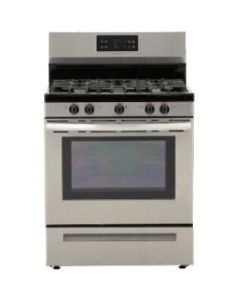 Frigidaire FFGF3054TS Gas Range - 30in - Single Oven x Oven(s) - 5 x Cooking Element(s) - Gas Burner - Sealed Porcelain Cooktop - 5 ft³ Primary Oven - Gas Oven - Electronic Clock/Timer - Freestanding - Stainless Steel