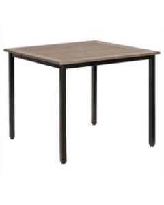 Lorell Faux Wood Square Outdoor Table, Charcoal/Black
