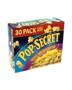 Pop Secret Premium Popcorn, Movie Theater Butter, 3 Oz, Pack Of 30