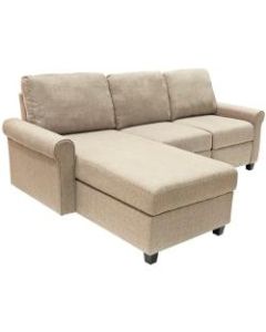 Serta Copenhagen Reclining Sectional With Storage Chaise, Left, Beige/Espresso