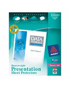 Avery Diamond Clear Heavyweight Sheet Protectors, 8 1/2in x 11in, Top Loading, Pack Of 200