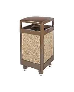 United Receptacle 30% Recycled Hinged-Top Can, 29 Gallons, 40in x 21in x 21in, Brown